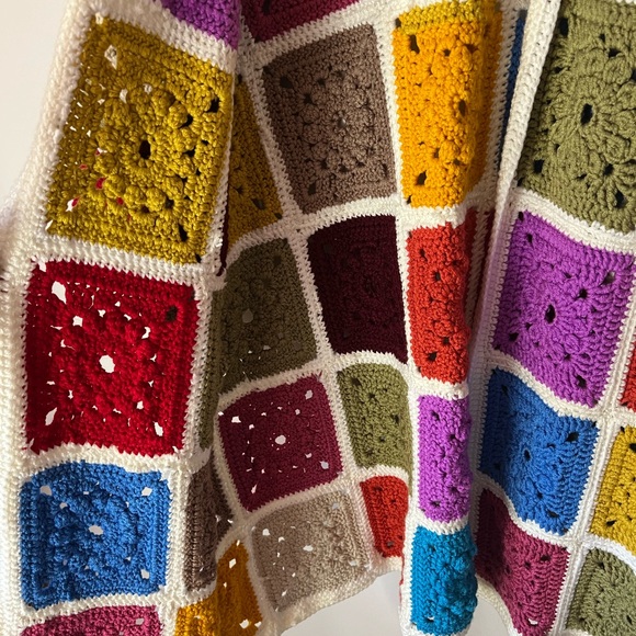 Handmade Granny Square Multi Coloured Crochet Cardigan - Picture 12 of 13